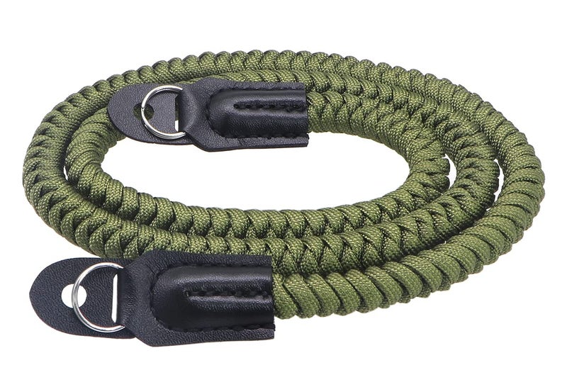 HITHUT Paracord Woven Camera Neck Shoulder Strap Belt Hand Compatible with Canon Nikon Sony Olympus Pentax Fujifilm Panasonic SLR DSLR Digital Mirrorless Cameras 36inch Green - Image 1